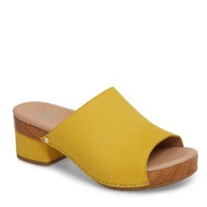 Dankso Maci Mule Sandals Yellow Leather Heels Slip On Comfort 3622170600 sz 38